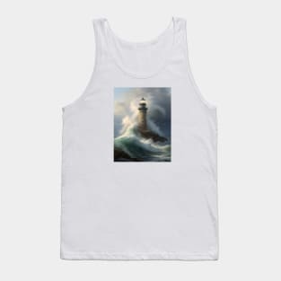 Lighthouse with Crashing Waves Tank Top